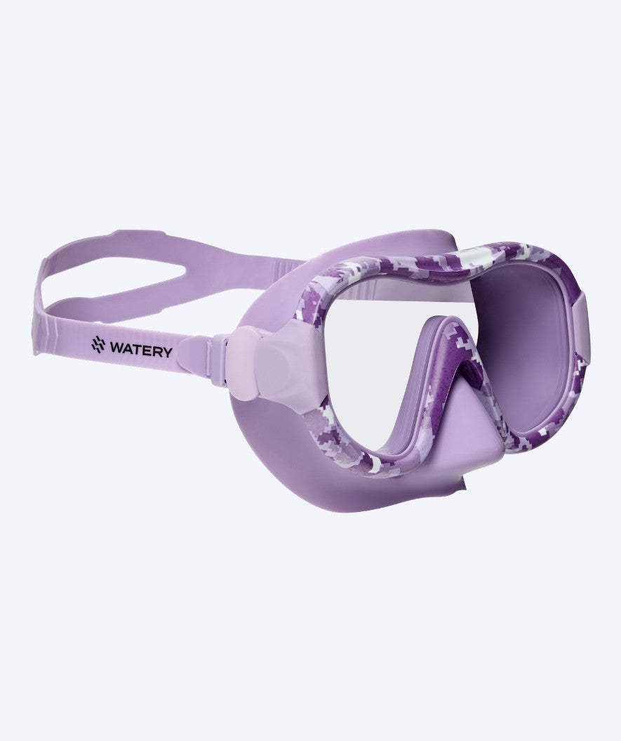 Watery diving mask for adults (from 12 years) - Rudder Camo - Purple