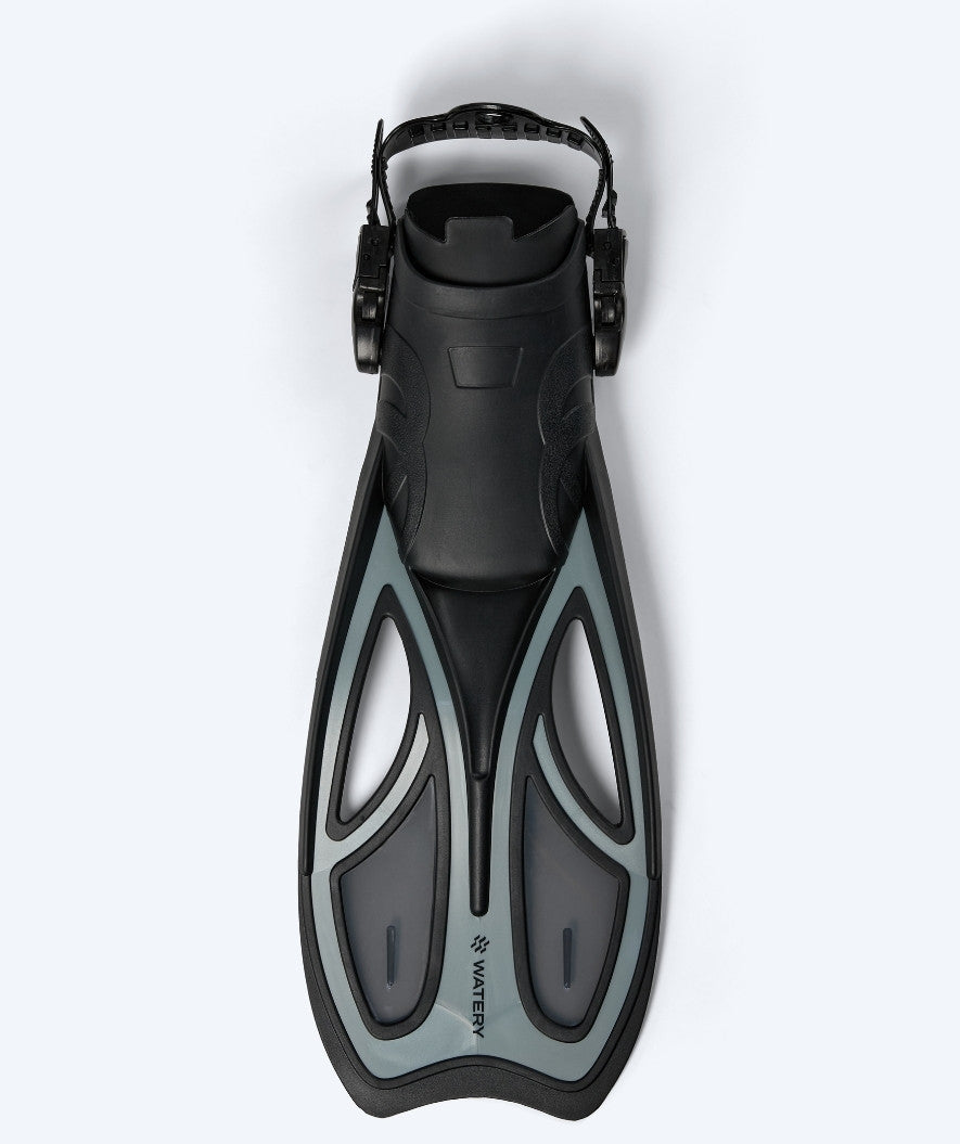Watery diving fins for adults - Rumi - Black/Grey
