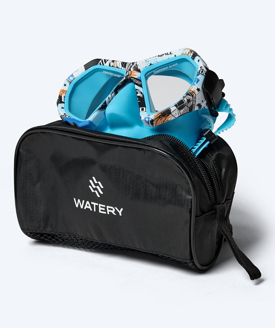 Watery diving mask for junior (8-15) - Riku Camo - Blue