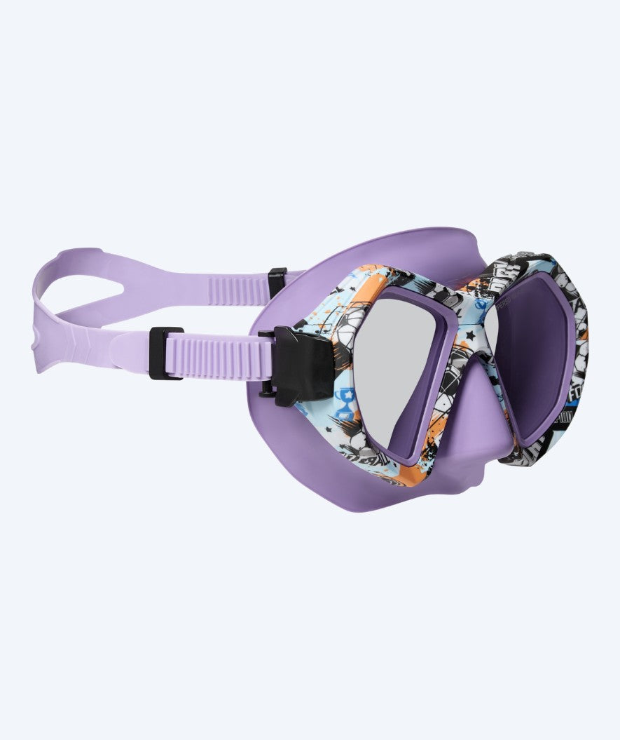 Watery diving mask for junior (8-15) - Riku Camo - Purple