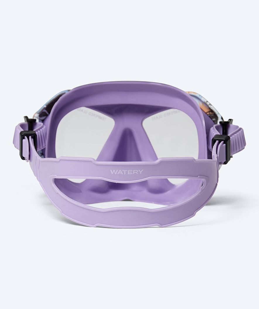 Watery diving mask for junior (8-15) - Riku Camo - Purple