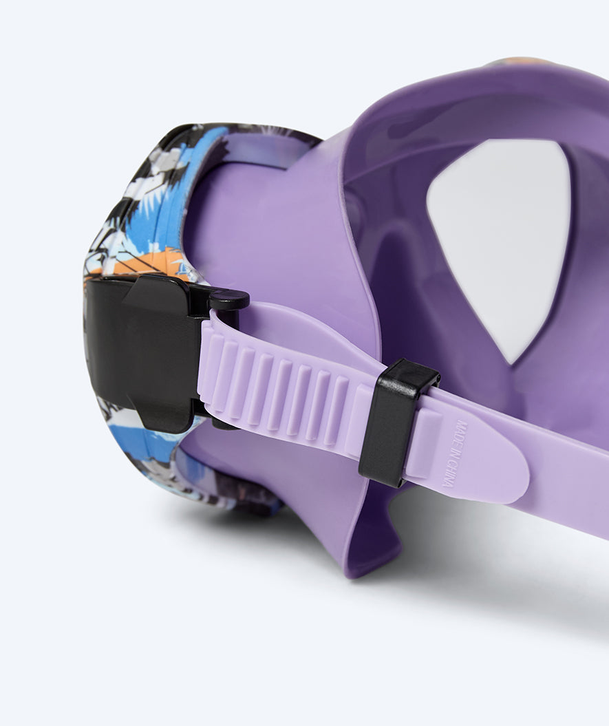 Watery diving mask for junior (8-15) - Riku Camo - Purple