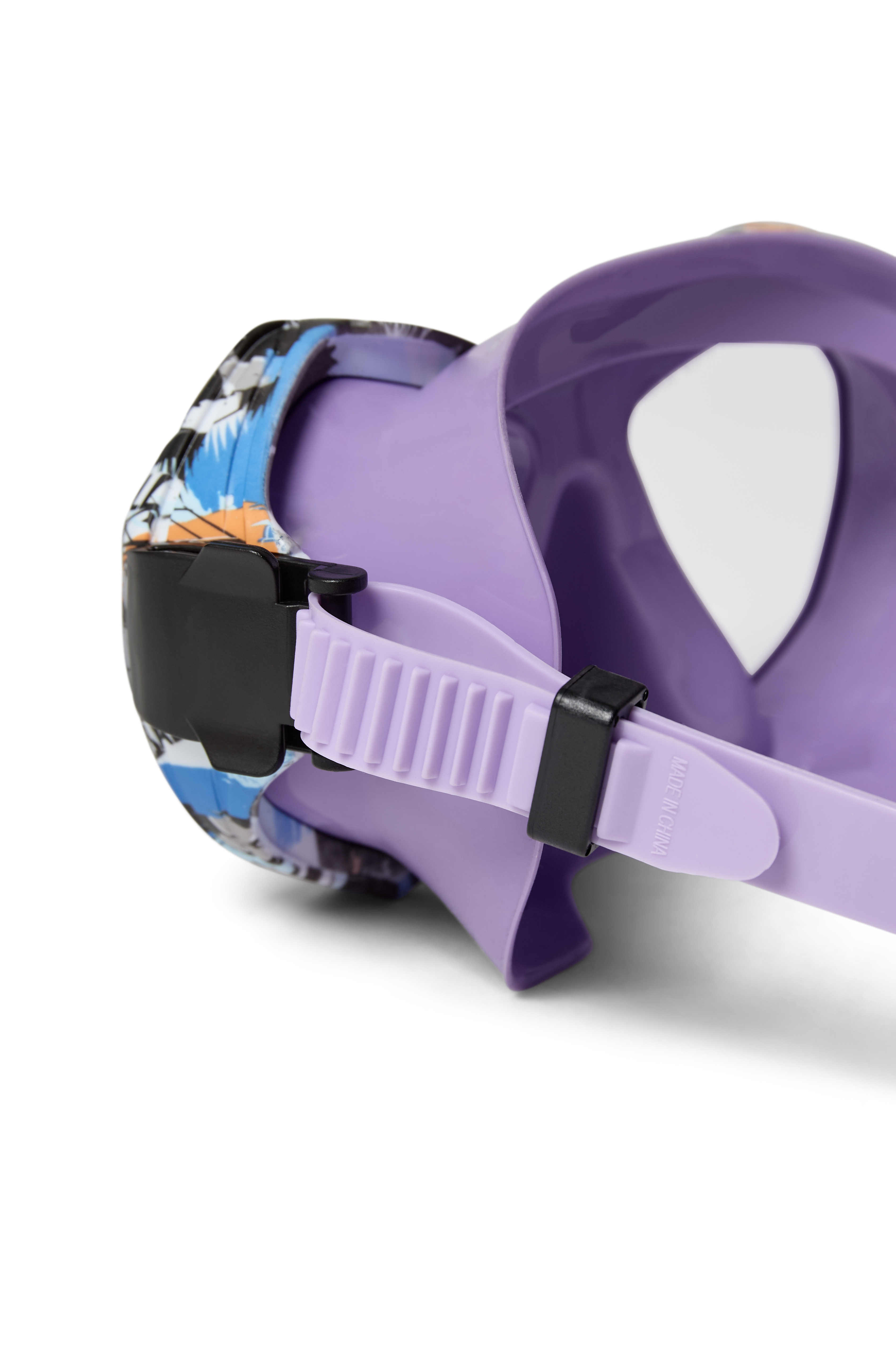 Watery diving mask for junior (8-15) - Riku Camo - Purple