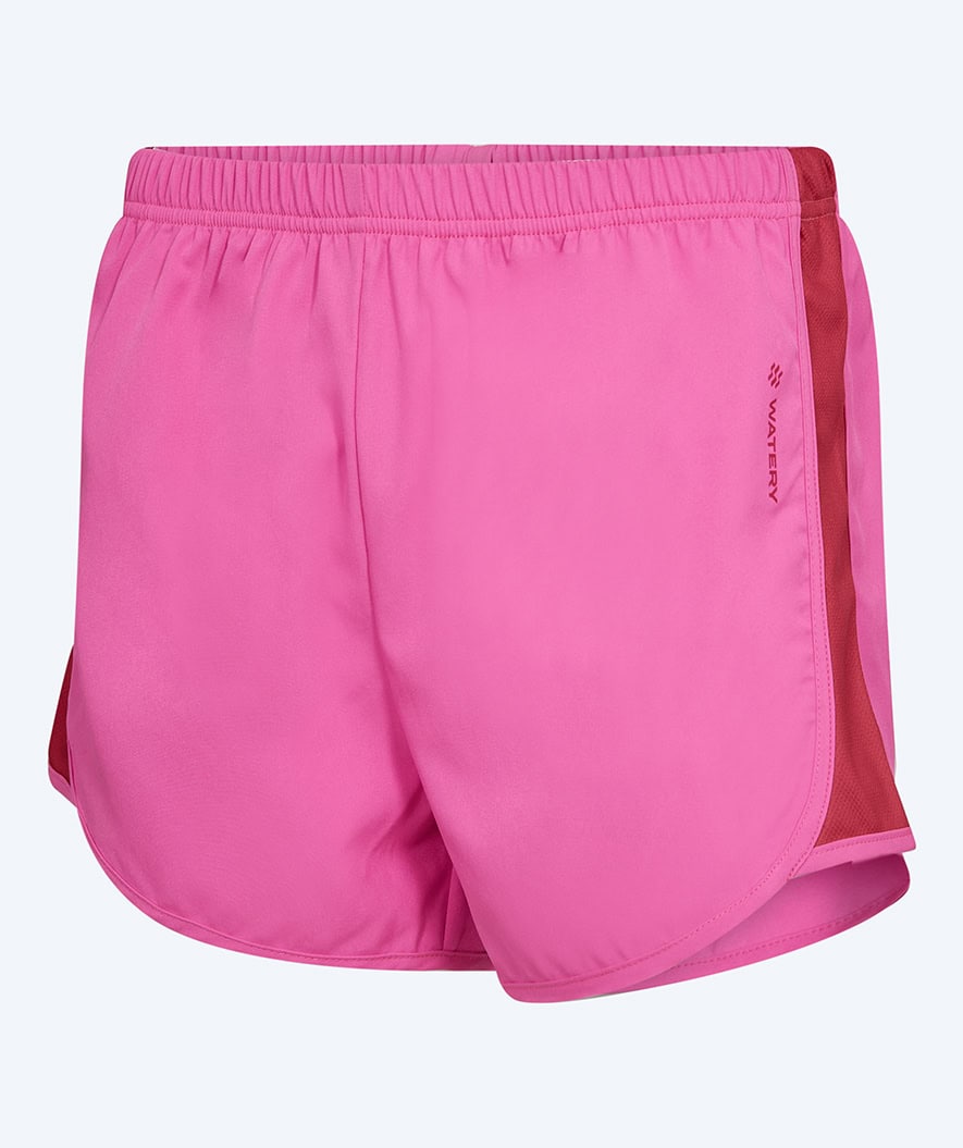 Watery swim shorts for women - Aiko - Pink/dark red