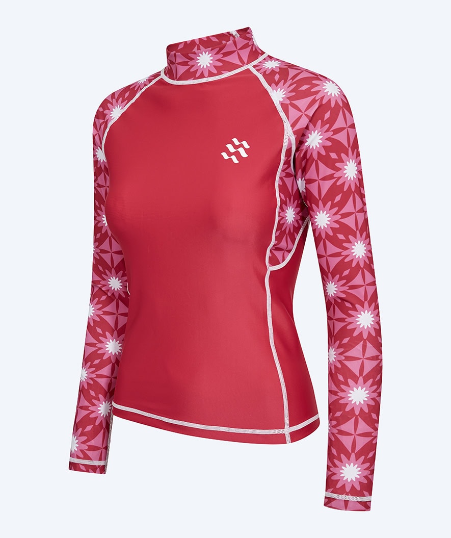 Watery UV-shirt for women - Aiko Long Sleeve Rashguard - Pink/dark red