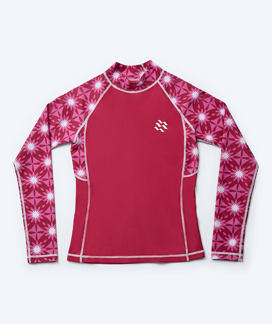 Watery UV-shirt for women - Aiko Long Sleeve Rashguard - Pink/dark red