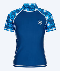 Watery UV-shirt for women - Aiko Short Sleeve Rashguard - Blue/dark blue