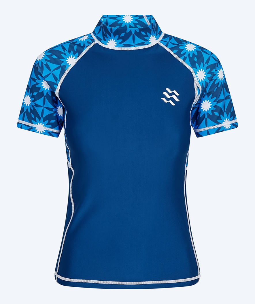 Watery UV-shirt for women - Aiko Short Sleeve Rashguard - Blue/dark blue