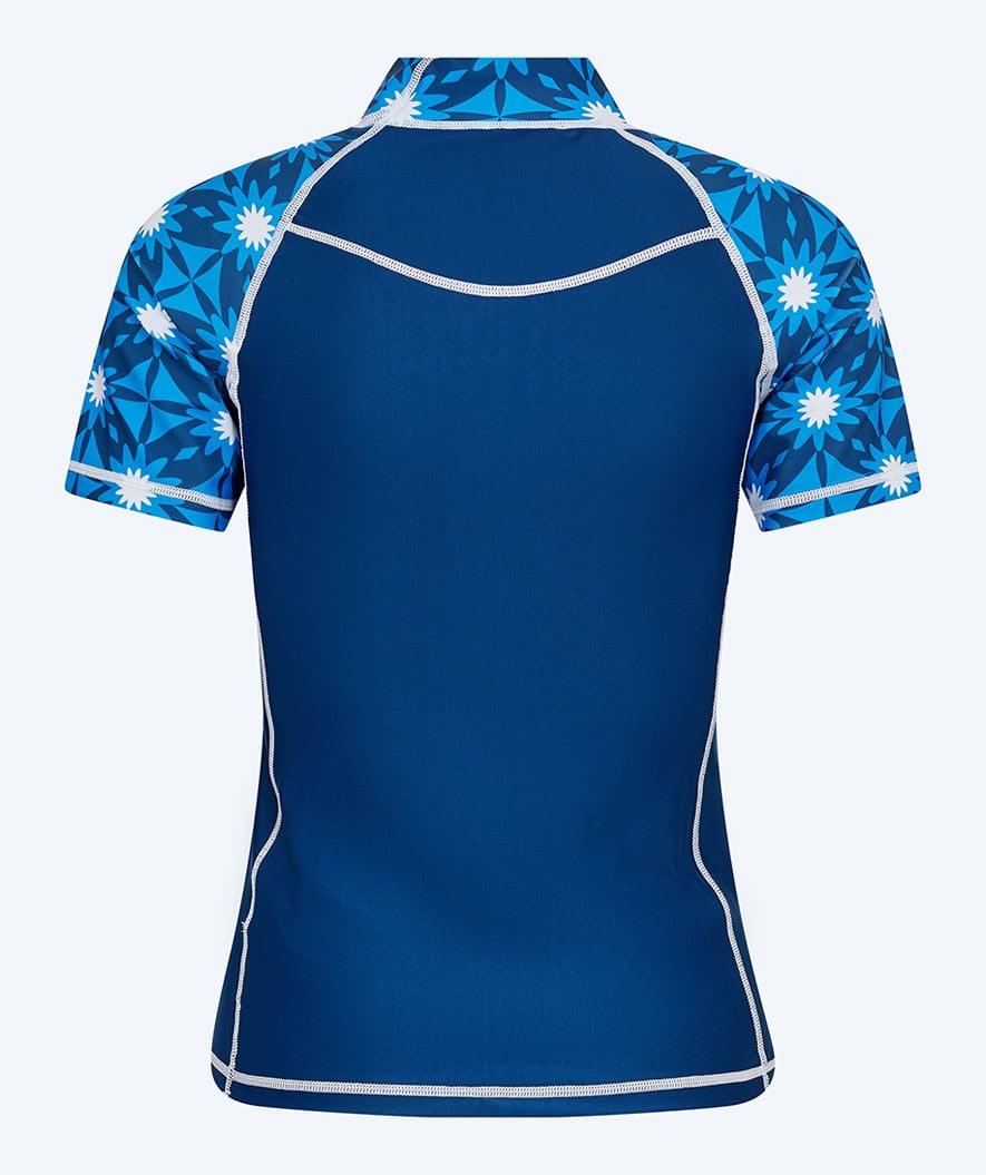 Watery UV-shirt for women - Aiko Short Sleeve Rashguard - Blue/dark blue