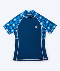 Watery UV-shirt for women - Aiko Short Sleeve Rashguard - Blue/dark blue