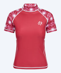 Watery UV-shirt for women - Aiko Short Sleeve Rashguard - Pink/dark red