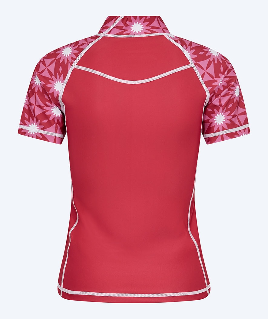 Watery UV-shirt for women - Aiko Short Sleeve Rashguard - Pink/dark red