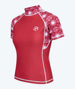 Watery UV-shirt for women - Aiko Short Sleeve Rashguard - Pink/dark red