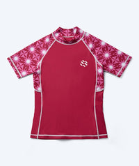 Watery UV-shirt for women - Aiko Short Sleeve Rashguard - Pink/dark red