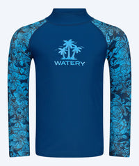 Watery UV-shirt for kids - Katsu Long Sleeve Rashguard - Blue/dark blue