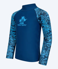 Watery UV-shirt for kids - Katsu Long Sleeve Rashguard - Blue/dark blue