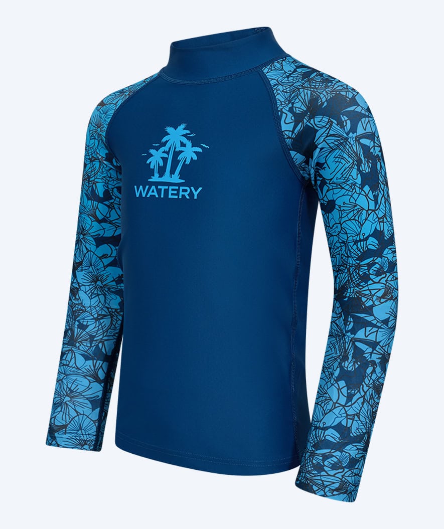 Watery UV-shirt for kids - Katsu Long Sleeve Rashguard - Blue/dark blue