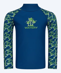 Watery UV-shirt for kids - Katsu Long Sleeve Rashguard - Green/dark blue