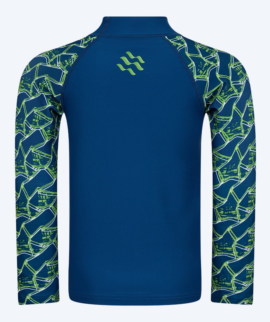 Watery UV-shirt for kids - Katsu Long Sleeve Rashguard - Green/dark blue