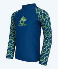 Watery UV-shirt for kids - Katsu Long Sleeve Rashguard - Green/dark blue