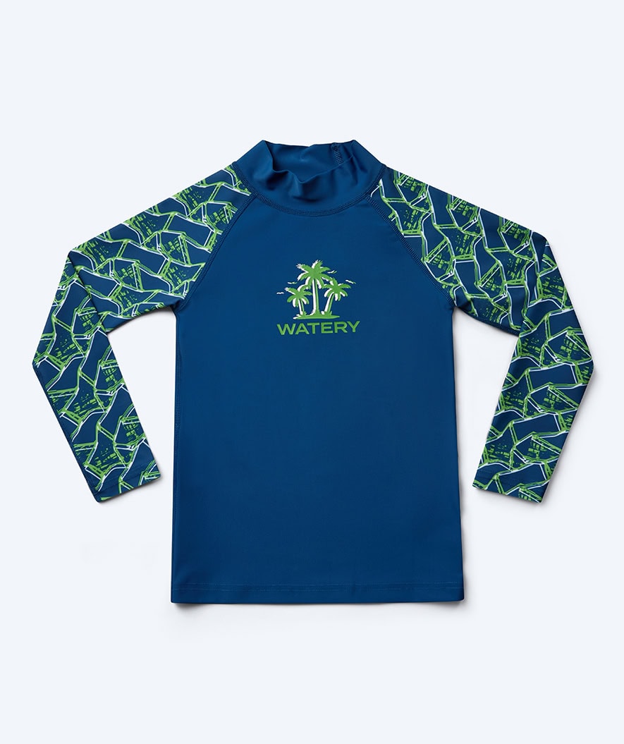 Watery UV-shirt for kids - Katsu Long Sleeve Rashguard - Green/dark blue