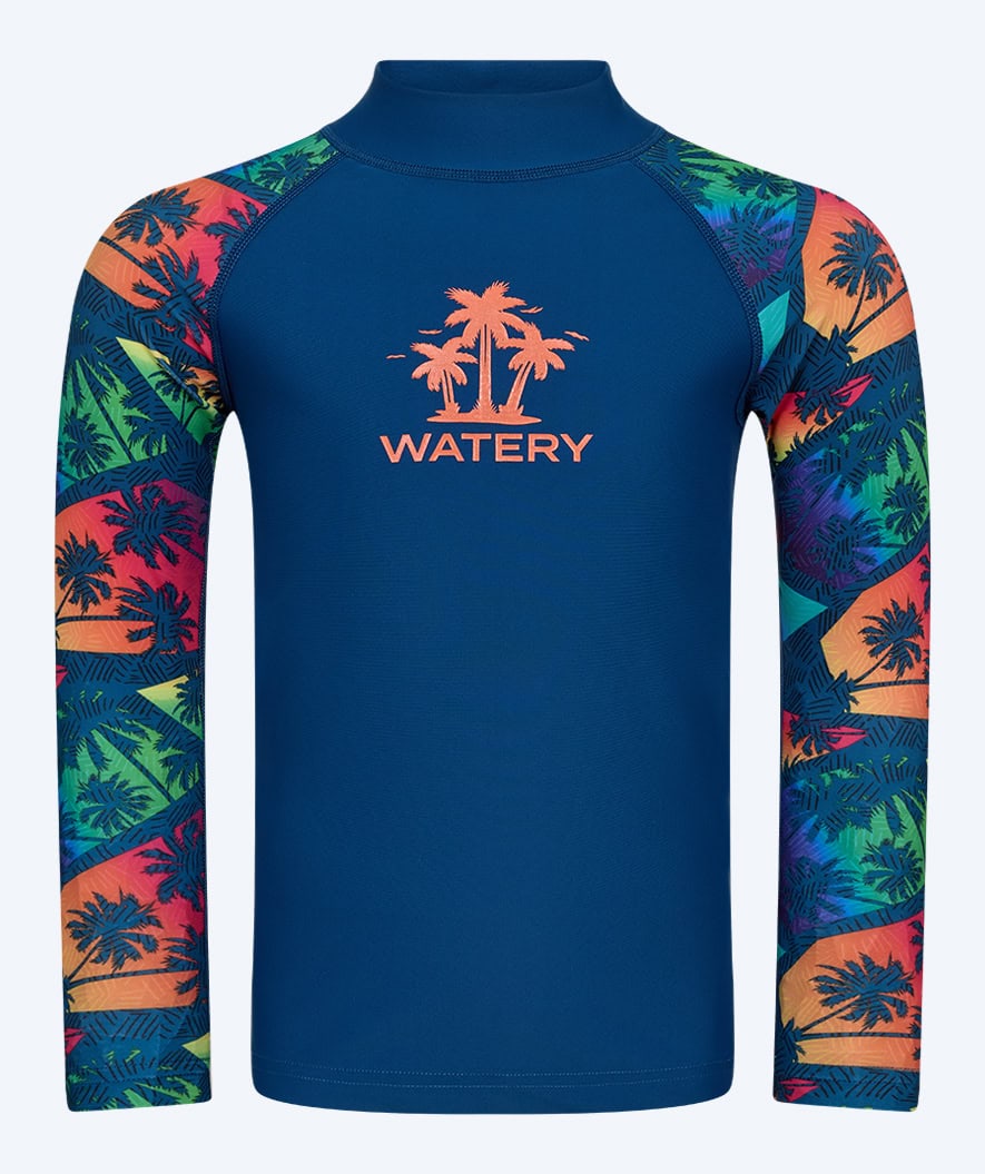 Watery UV-shirt for kids - Katsu Long Sleeve Rashguard - Multi/dark blue