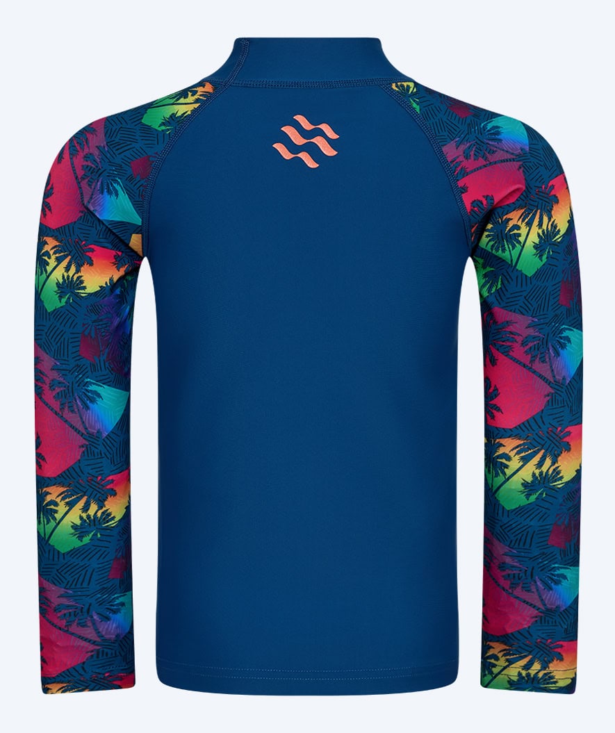 Watery UV-shirt for kids - Katsu Long Sleeve Rashguard - Multi/dark blue