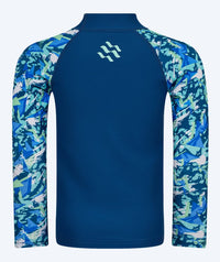 Watery UV-shirt for kids - Katsu Long Sleeve Rashguard - Light blue/dark blue