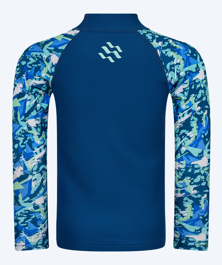 Watery UV-shirt for kids - Katsu Long Sleeve Rashguard - Light blue/dark blue