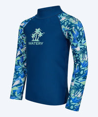 Watery UV-shirt for kids - Katsu Long Sleeve Rashguard - Light blue/dark blue
