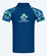 Watery UV-shirt for kids - Katsu Short Sleeve Rashguard - Light blue/Dark blue