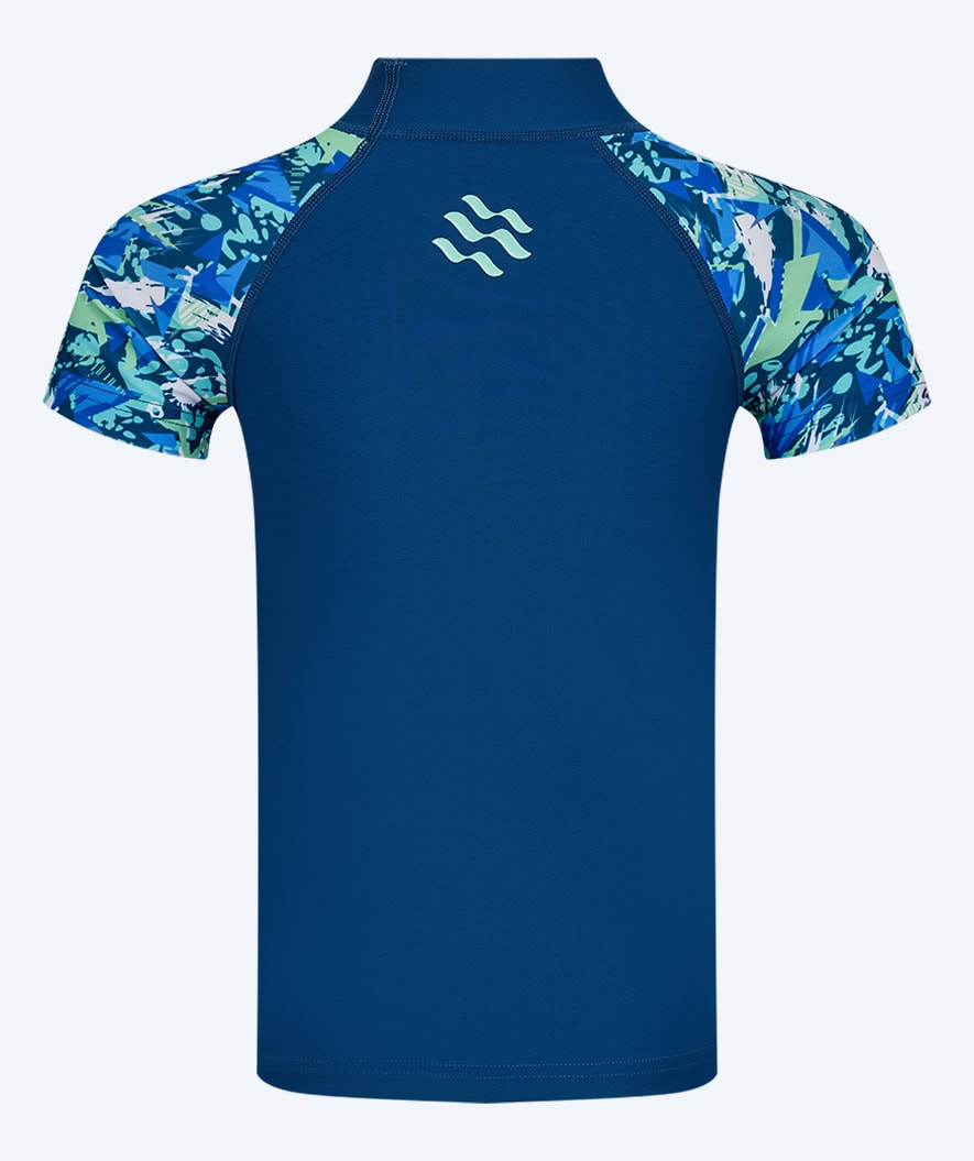 Watery UV-shirt for kids - Katsu Short Sleeve Rashguard - Light blue/Dark blue