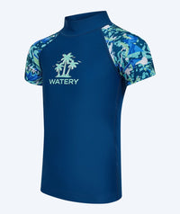Watery UV-shirt for kids - Katsu Short Sleeve Rashguard - Light blue/Dark blue