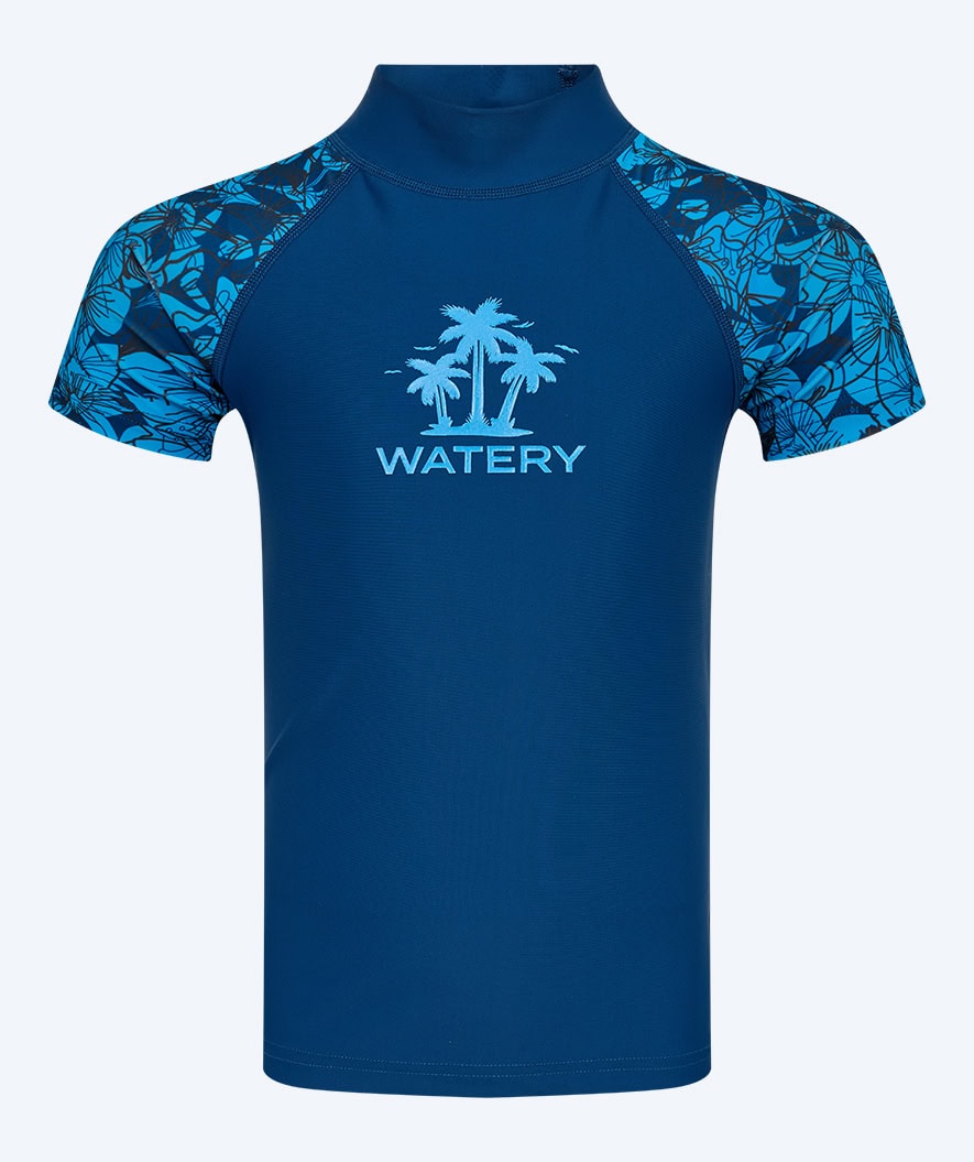 Watery UV-shirt for kids - Katsu Short Sleeve Rashguard - Blue/dark blue