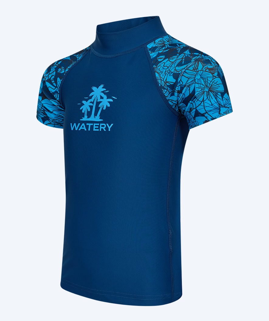 Watery UV-shirt for kids - Katsu Short Sleeve Rashguard - Blue/dark blue