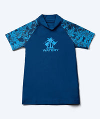 Watery UV-shirt for kids - Katsu Short Sleeve Rashguard - Blue/dark blue