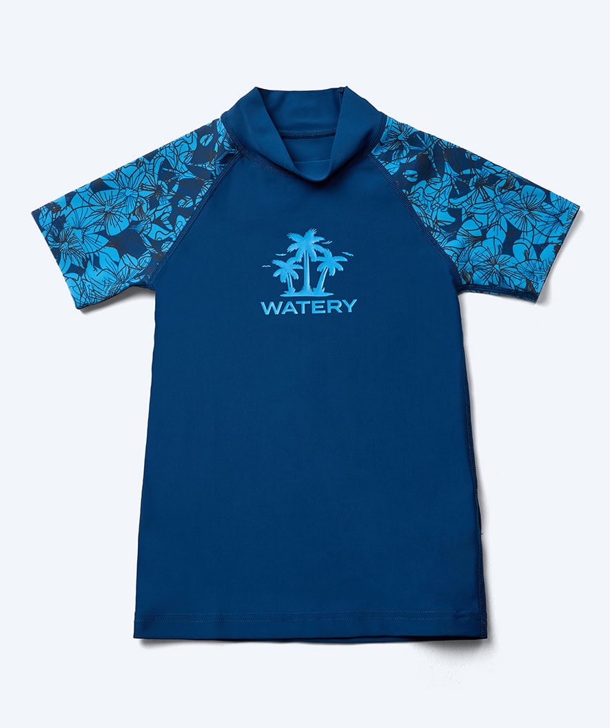 Watery UV-shirt for kids - Katsu Short Sleeve Rashguard - Blue/dark blue
