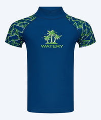 Watery UV-shirt for kids - Katsu Short Sleeve Rashguard - Green/dark blue
