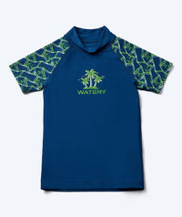 Watery UV-shirt for kids - Katsu Short Sleeve Rashguard - Green/dark blue