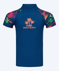 Watery UV-shirt for kids - Katsu Short Sleeve Rashguard - Multi/dark blue
