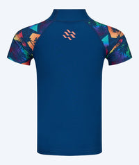 Watery UV-shirt for kids - Katsu Short Sleeve Rashguard - Multi/dark blue