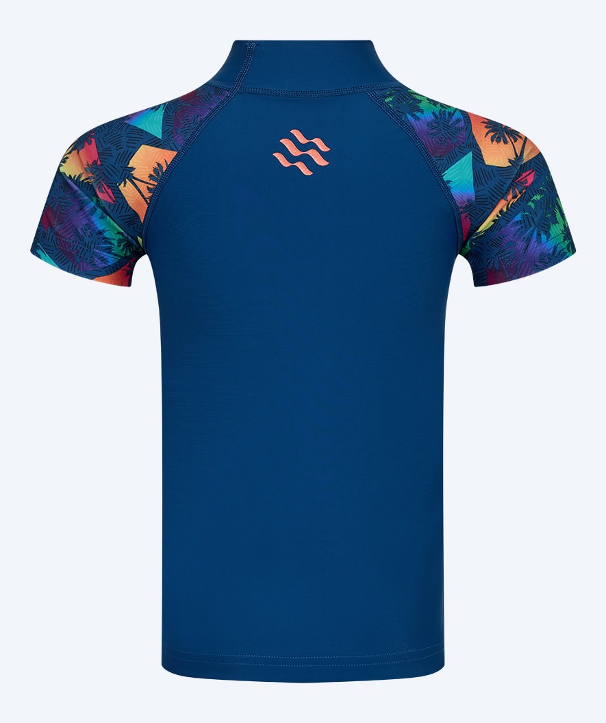 Watery UV-shirt for kids - Katsu Short Sleeve Rashguard - Multi/dark blue