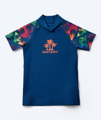 Watery UV-shirt for kids - Katsu Short Sleeve Rashguard - Multi/dark blue