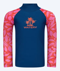 Watery UV-shirt for kids - Osiris Long Sleeve Rashguard - Pink/dark blue