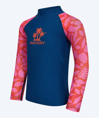 Watery UV-shirt for kids - Osiris Long Sleeve Rashguard - Pink/dark blue