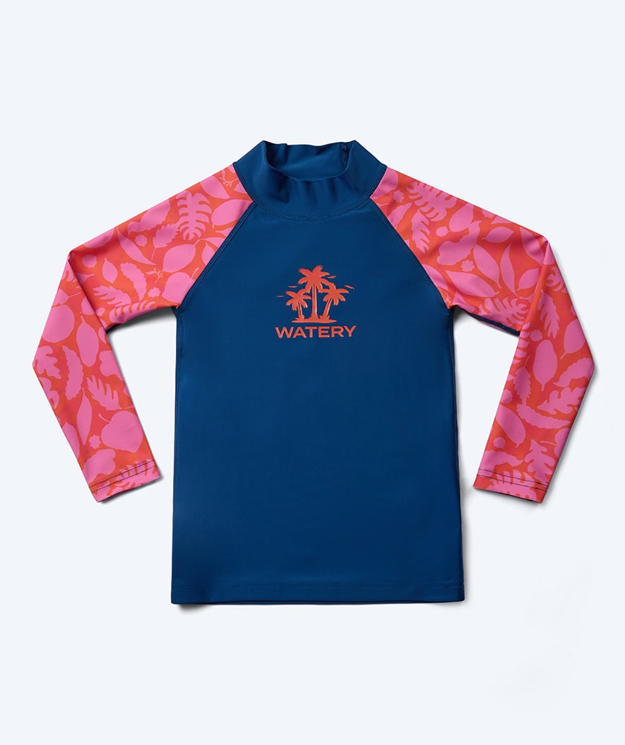 Watery UV-shirt for kids - Osiris Long Sleeve Rashguard - Pink/dark blue