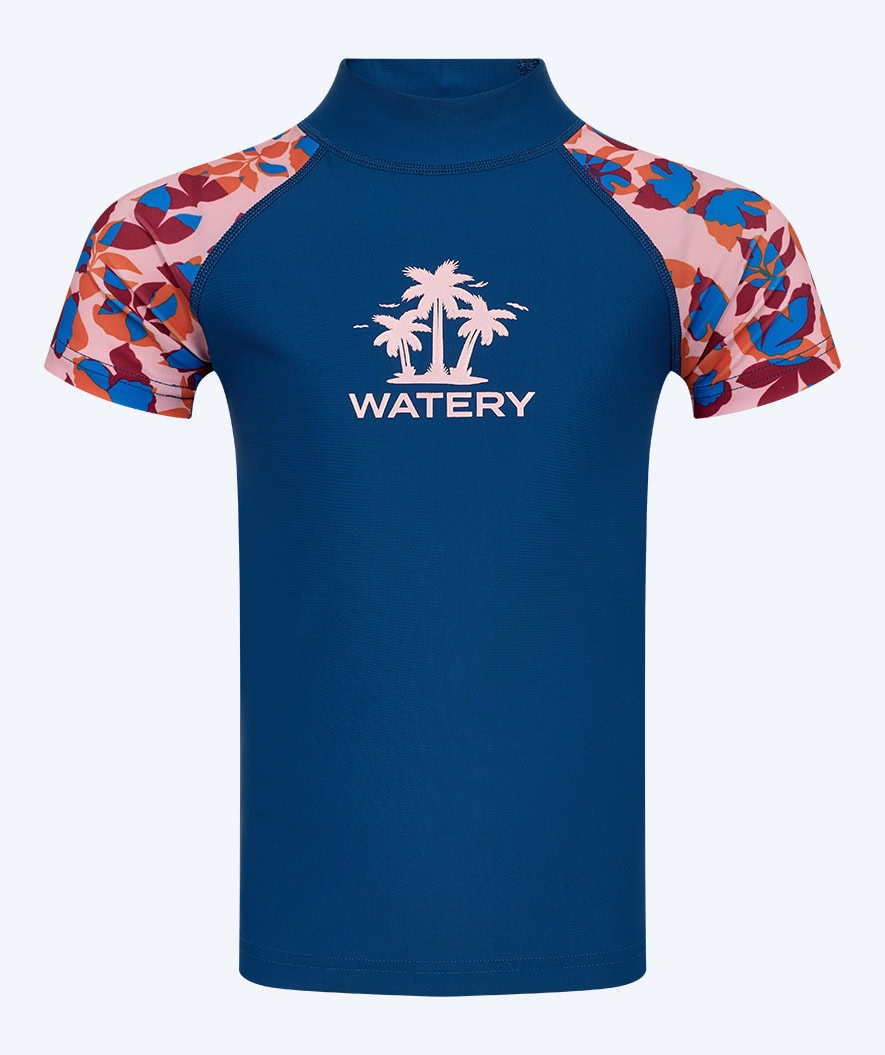 Watery UV-shirt for kids - Osiris Short Sleeve Rashguard - Light pink/dark blue