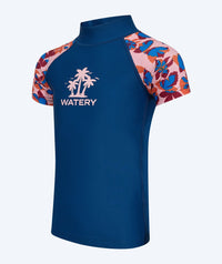 Watery UV-shirt for kids - Osiris Short Sleeve Rashguard - Light pink/dark blue