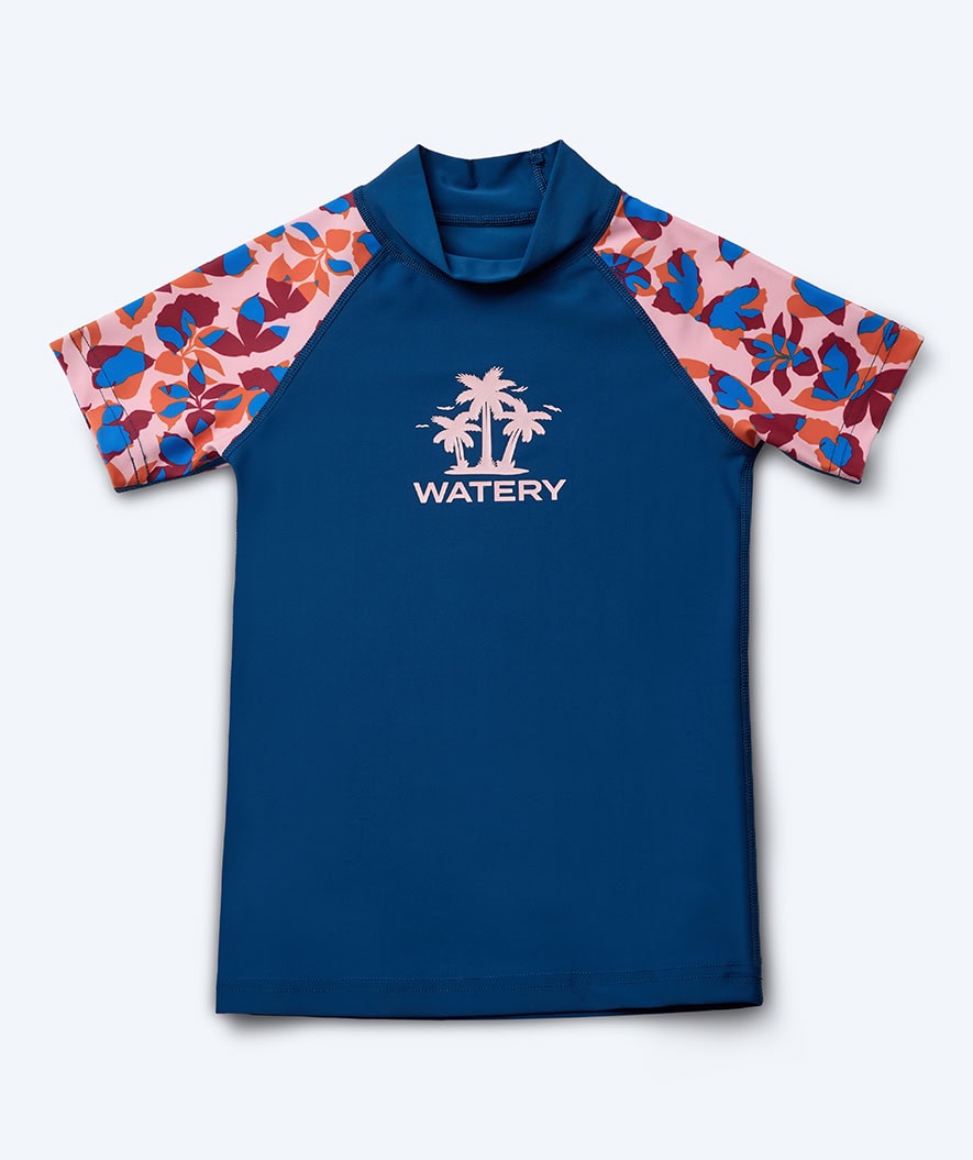 Watery UV-shirt for kids - Osiris Short Sleeve Rashguard - Light pink/dark blue