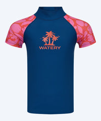 Watery UV-shirt for kids - Osiris Short-sleeved Rashguard - Pink/Dark blue